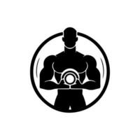 skaffa sig passa i stil med vår dynamisk Gym kondition logotyp design. detta atletisk illustration är perfekt för sporter och konditionsrelaterad märken. vektor