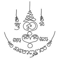 Symbol Talisman, thailändisch uralt traditionell tätowieren Name im thailändisch Sprache ist Yant n / a Metta mächtig.hindu oder Buddhist Zeichen Darstellen Pfad zu Erleuchtung vektor