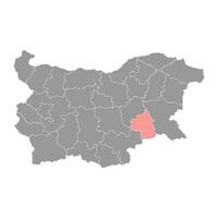yambol provins Karta, provins av bulgarien. vektor illustration.