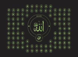 allah namn, Allah, namn av Allah, islam, namn, allahu akbar, nittio nio namn av Allah, islamic påminnelser, islamic citat, kalligrafi konst, islamisk, namn av Gud, islamic konst vektor