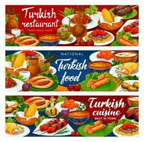National Türkisch Essen Mahlzeiten, Truthahn Küche Geschirr vektor