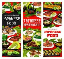 japanisch traditionell Küche, asiatisch authentisch Essen vektor