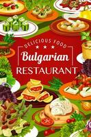 bulgarisch Küche Restaurant Essen von Fleisch, Gemüse vektor