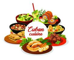 kubanisch Küche traditionell Mahlzeiten Vektor Banner