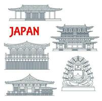 japanisch Tempel, Japan Pagoden und Buddha Schreine vektor