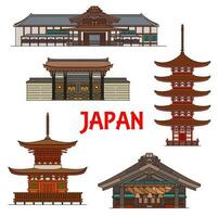 japanisch Tempel, Pagode Schreine, Japan Gebäude vektor
