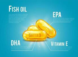 Fisch Öl Tabletten Infografiken, Omega -3, Dha, epa vektor