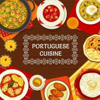 portugisiska kök mat, portugal restaurang meny vektor