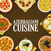 Aserbaidschaner Küche Mahlzeiten Karikatur Vektor Poster