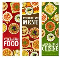 azerbajdzjanska mat vektor måltider tecknad serie banderoller