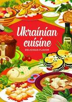 ukrainska kök, ukraina mat vektor affisch