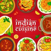 indisch Küche Mahlzeiten Speisekarte Startseite Vorlage vektor