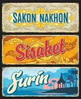 Sakon Nakhon, Sisaket und Surin Provinz Platten vektor