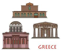grekland arkitektur av aten, thessalien, chios vektor
