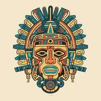 detta aztec illustration design funktioner invecklad mönster och djärv färger, inspirerad förbi de gammal civilisationens konst och kultur vektor
