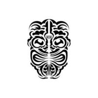 das Gesicht von ein Wikinger oder Ork. traditionell Totem Symbol. Maori Stil. Vektor Illustration isoliert auf Weiß Hintergrund.