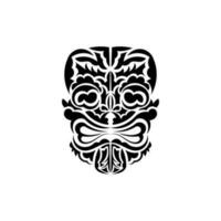 de ansikte av en viking eller orc. traditionell totem symbol. hawaiian stil. vektor illustration isolerat på vit bakgrund.