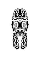 Maori Stil Gesicht. schwarz tätowieren Muster. isoliert. vetcor. vektor