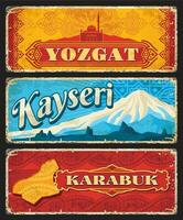 Yozgat, Kayseri, Karabük il Provinzen von Truthahn vektor