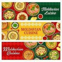 Moldawier Essen Banner, Moldovan Küche Speisekarte vektor