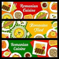 rumänisch Küche Restaurant Geschirr Vektor Banner