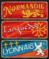normandie, languedoc, lyonnais regioner av Frankrike vektor