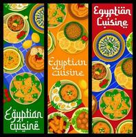 ägyptisch Küche Restaurant Essen Vektor Banner