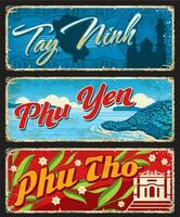 tay neun, phu Yen und phu tho Vietnamesisch Regionen vektor
