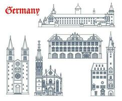 Deutschland, wurzburg Reise die Architektur, Kirchen vektor