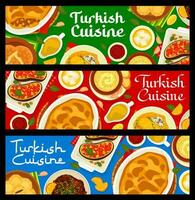 Türkisch Küche Speisekarte Mahlzeit Banner, arabisch halal Essen vektor