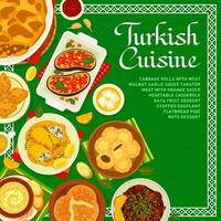 Türkisch Küche Speisekarte Startseite Vorlage von halal Essen vektor