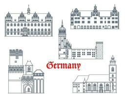 Tyskland byggnader, lutherstadt wittenberg, torgau vektor