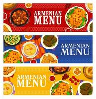 Armenisch Küche Mahlzeiten, Geschirr horizontal Banner vektor