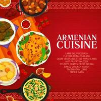 armeniska kök meny omslag vektor mall