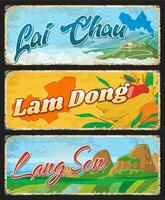 lai chau, lam dong, lang son vietnamese provinser vektor