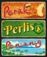 perak, Penang und Gefahren, malaysisch Regionen Reise vektor