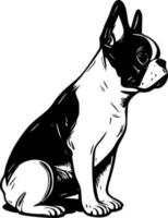 franska bulldogg - minimalistisk och platt logotyp - vektor illustration