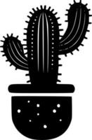 kaktus, svart och vit vektor illustration