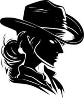 Cowgirl, minimalistisch und einfach Silhouette - - Vektor Illustration