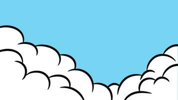 blå himmel med moln tecknad serie somisk vagel bakgrund vektor