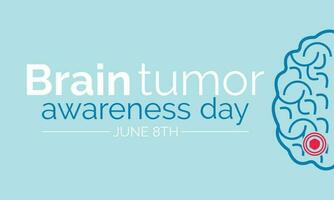 Welt Gehirn Tumor Tag Vektor Illustration. geeignet zum Gruß Karte, Poster und Banner. es ist ein Überwucherung von Zellen im das Gehirn Das Formen Massen namens Tumore.