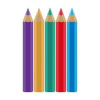 farbig Buntstifte, Vektor Illustration. bunt Bleistifte und zurück zu Schule.