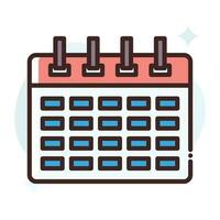 kalender vektor fylla översikt icon.enkel stock illustration stock.eps 10