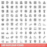 100 nuklear Symbole Satz, Gliederung Stil vektor