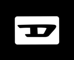 diesel varumärke logotyp symbol vit design lyx kläder mode vektor illustration med svart bakgrund