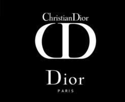 Christian dior Paris Marke Logo Weiß Design Symbol Luxus Kleider Mode Vektor Illustration mit schwarz Hintergrund