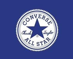 samtala Allt stjärna logotyp varumärke skor vit symbol design vektor illustration med blå bakgrund
