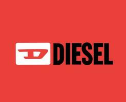 Diesel Marke Logo Symbol Design Luxus Kleider Mode Vektor Illustration mit rot Hintergrund