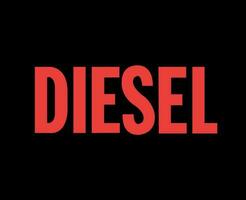 Diesel Marke Logo Symbol Name rot Design Luxus Kleider Mode Vektor Illustration mit schwarz Hintergrund