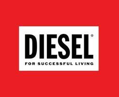 Diesel Logo Marke Kleider Symbol Design Luxus Mode Vektor Illustration mit rot Hintergrund
